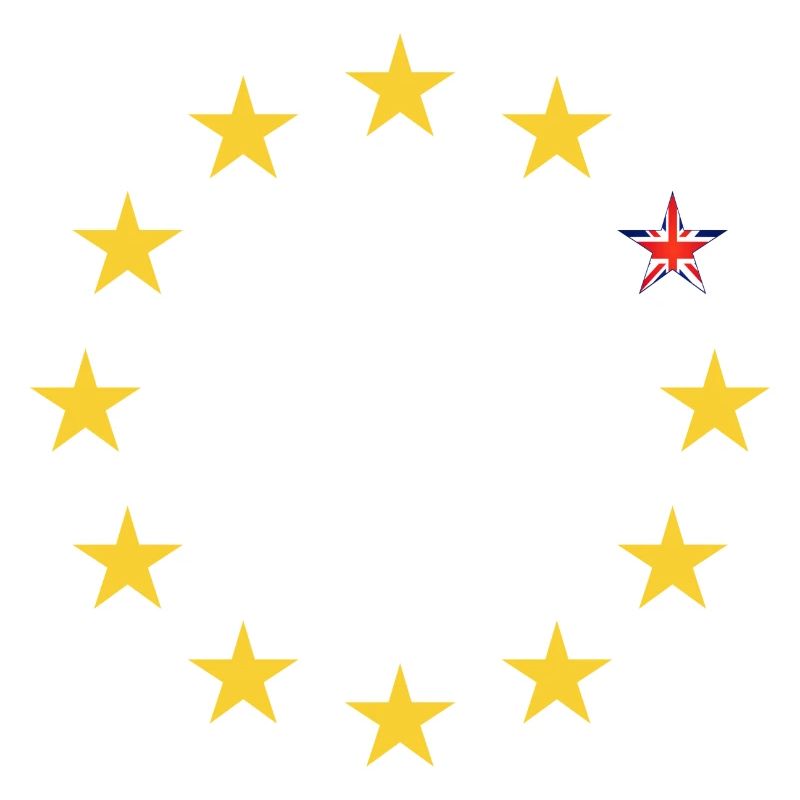 EU-Sterne mit Akzent der britischen Flagge