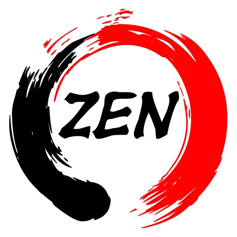 Zen written in enso zen circle red and black