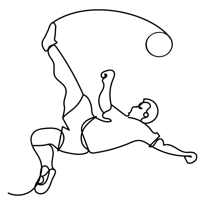 Fußball One Line Art