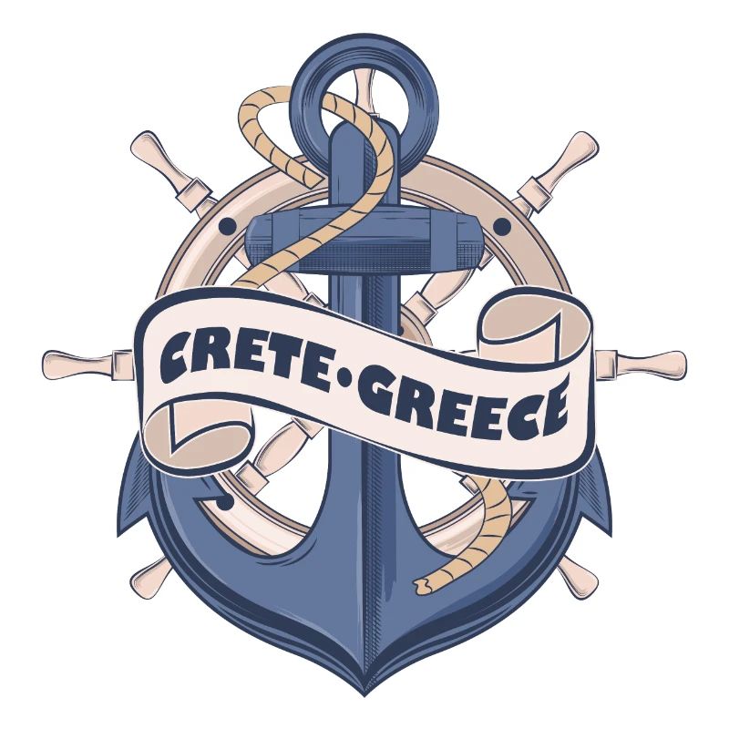 Crète Grèce Conception d’ancre d’été nautique