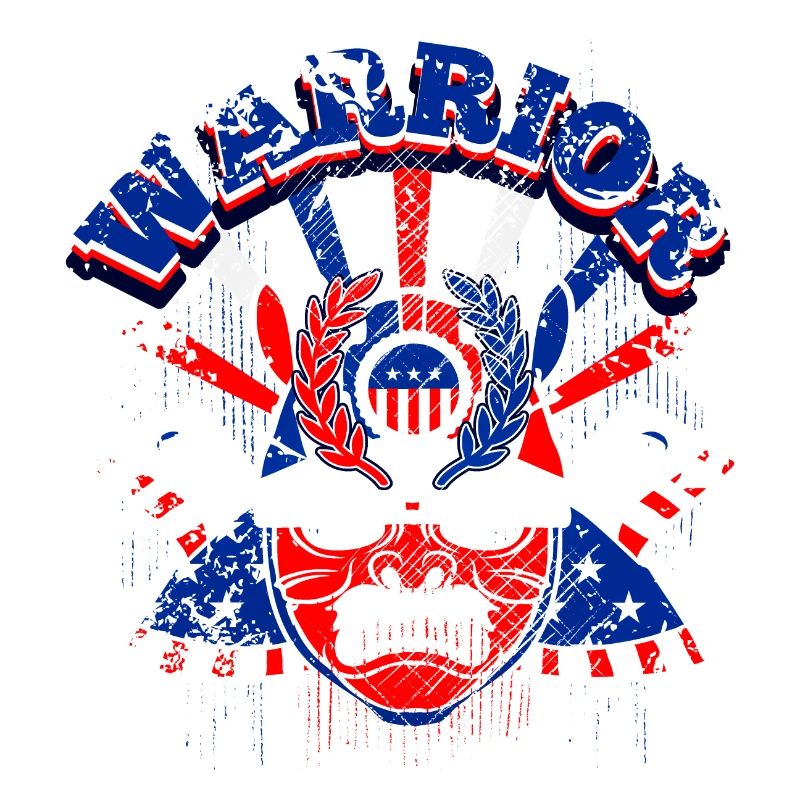 A Beautiful Samurai Warrior with US Flag Design