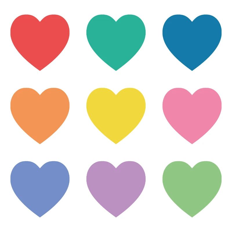 Cœurs multicolores