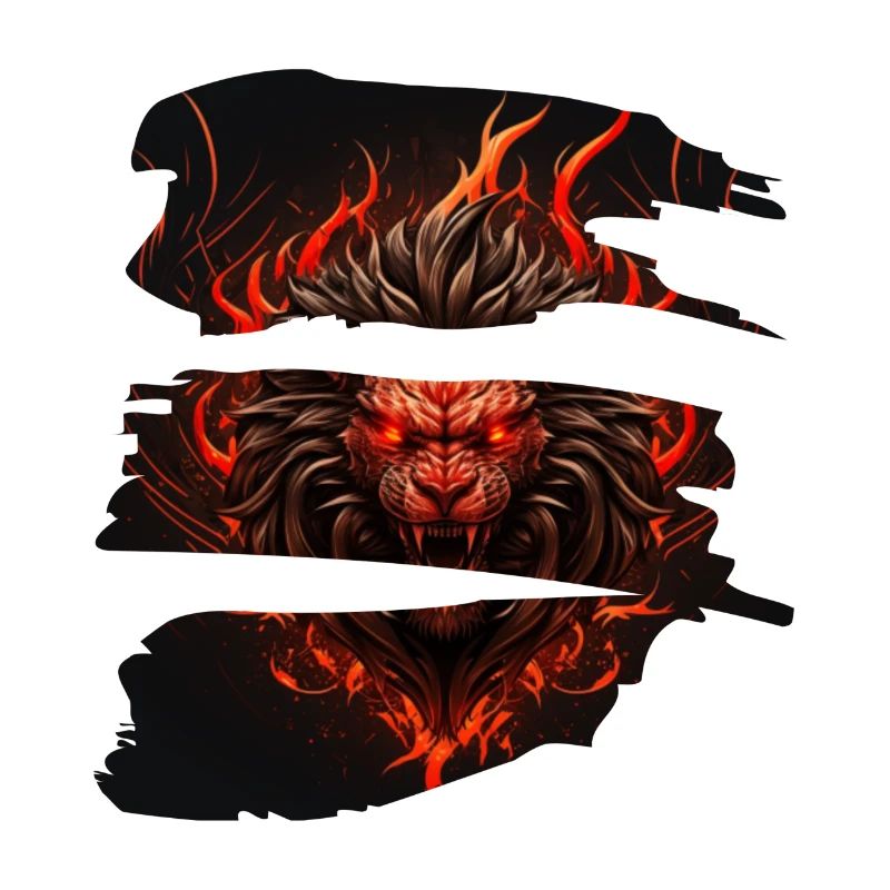 Flammender Löwenkopf Höllenfeuer