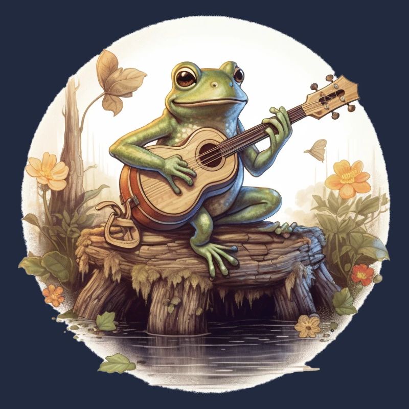 Frog playing banjo