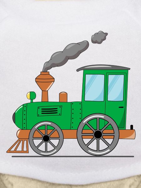 Children's train railway green