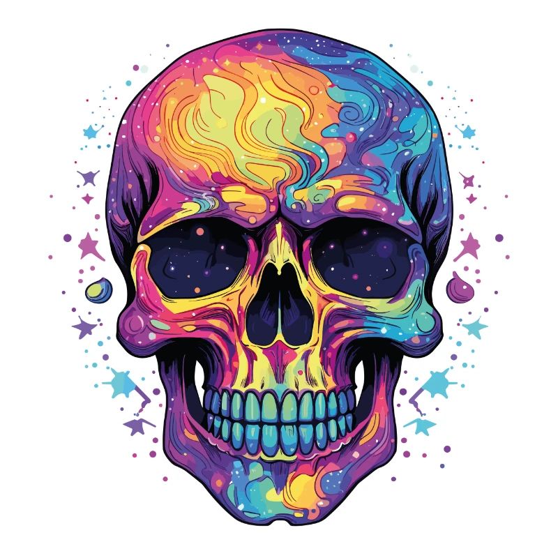 Psychedelisch Neon Schädel