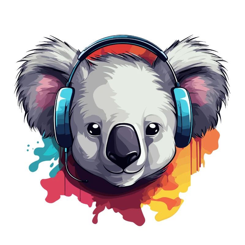 Koala mit Kopfhörer Koalabären