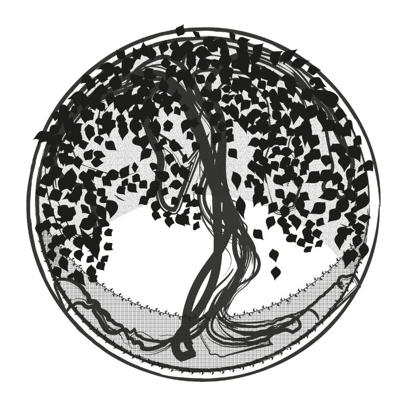Dunkler Baumkreis Silhouette