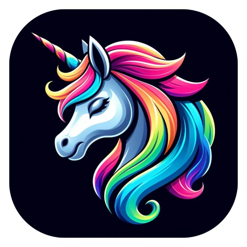 Corne de crinière multicolore Licorne