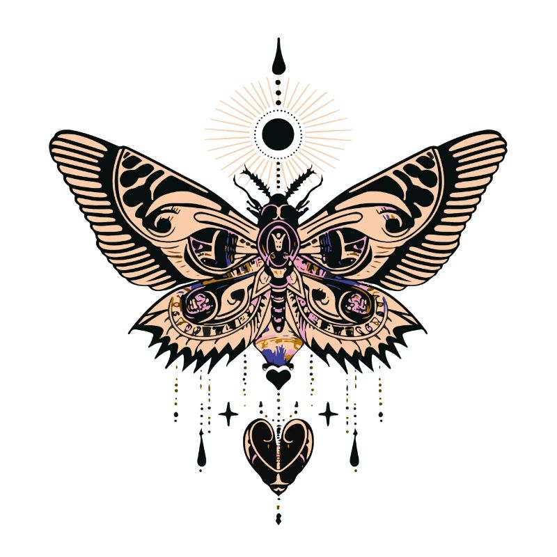 Conception de papillon mystique et d’aura céleste