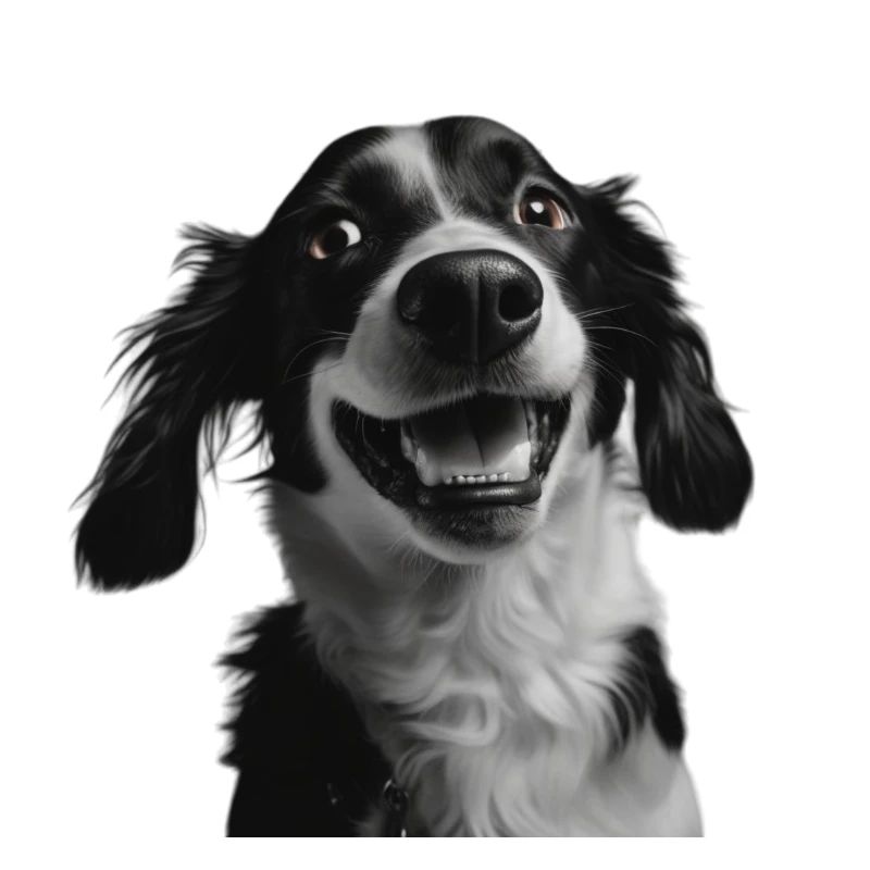 Chien noir et blanc
