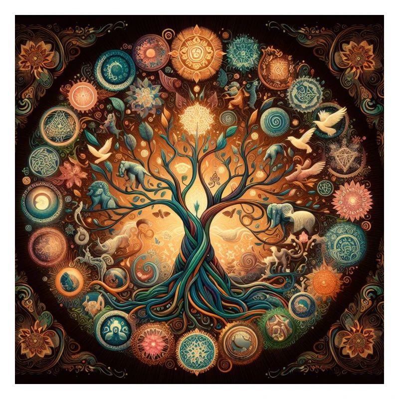 Farbenfroher Baum des Lebens