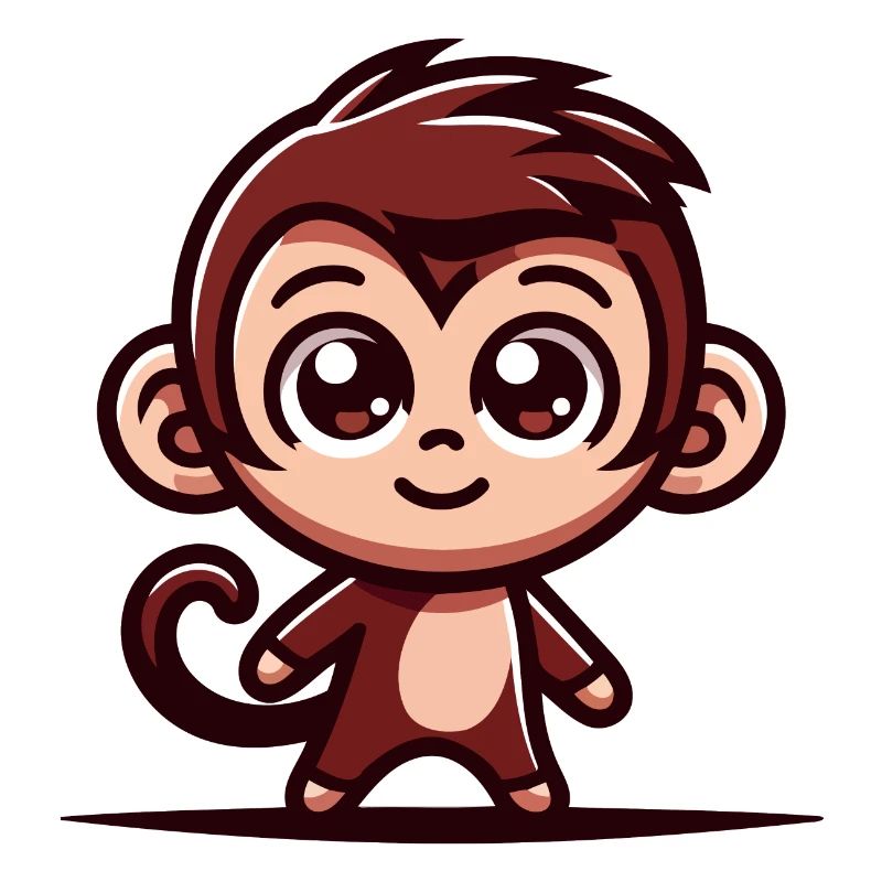 Un singe mignon de style dessin animé