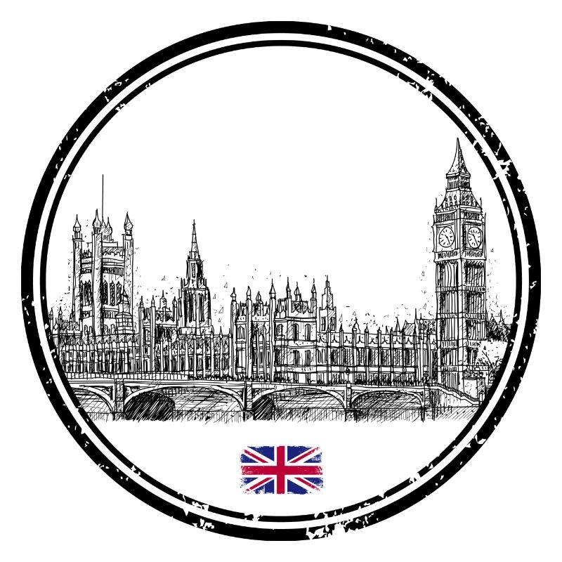 Tiny Union Jack Accent on Black
