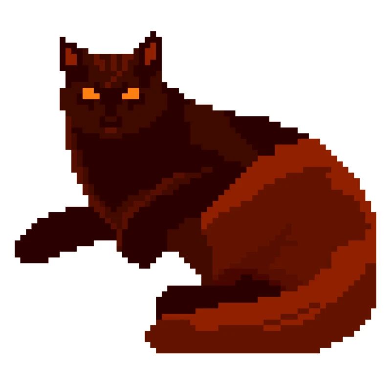 Art Pixel du Chat Nuit Rouge