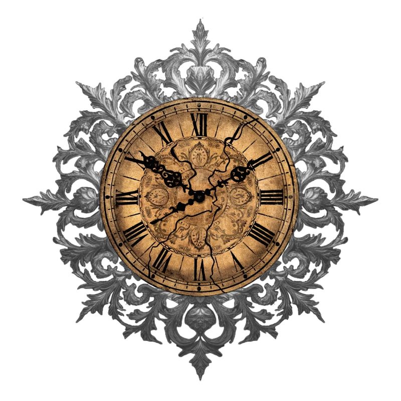 Uhr mit Schnörkeln und Rahmen, Gothic design