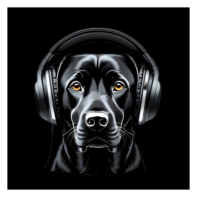 Labrador mit Kopfhörern Kunstmotiv
