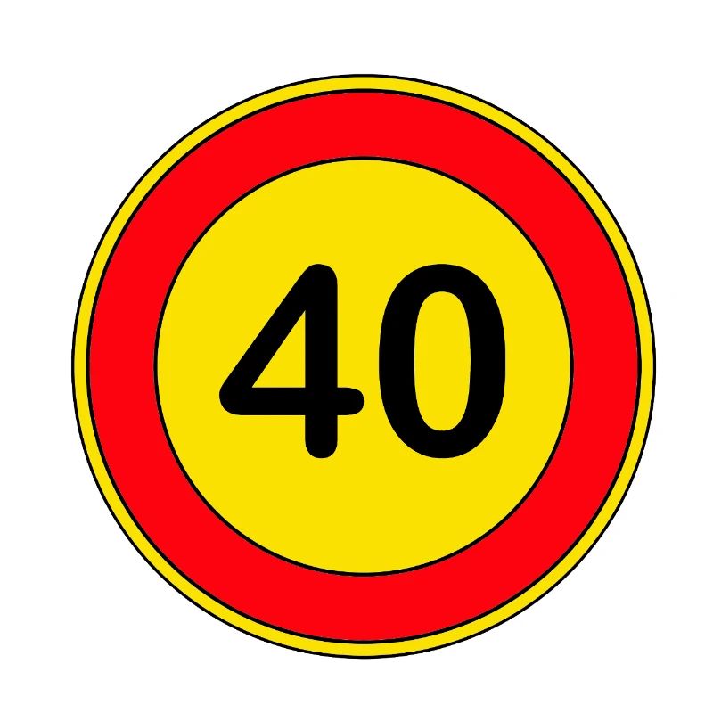 40e anniversaire, 40 ans, panneau de signalisation jaune