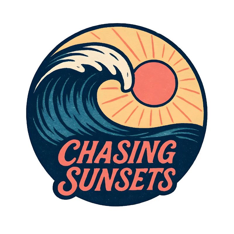 Chasing Sunsets Retro Surf Design Vintage Sonne