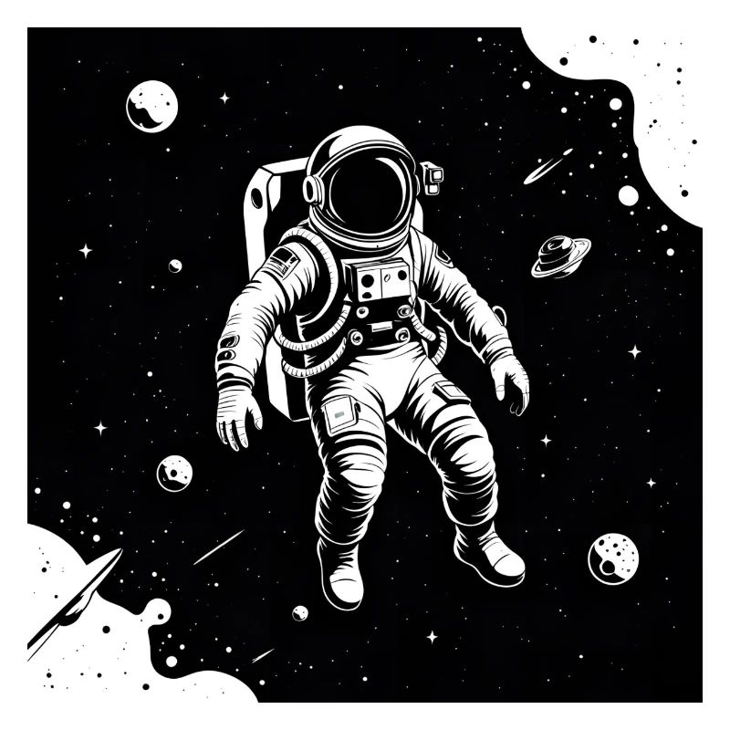 Astronaute de l’espace dans le ciel lunaire