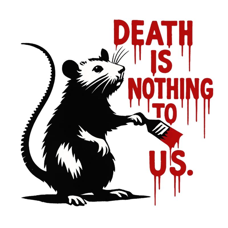 Ratte mit Blutschrift Todesbotschaft