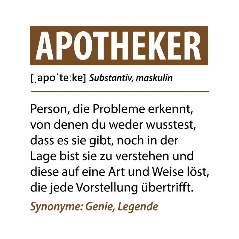 Apotheker Lustige Definition Spruch Beruf Geschenk