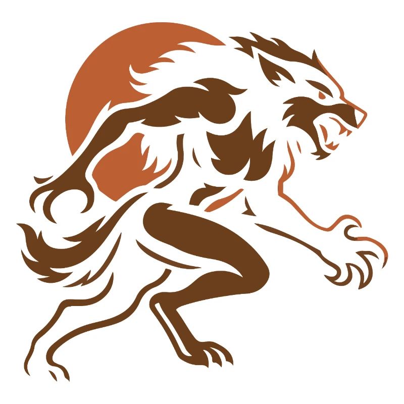 Brauner Wolf im Sturm