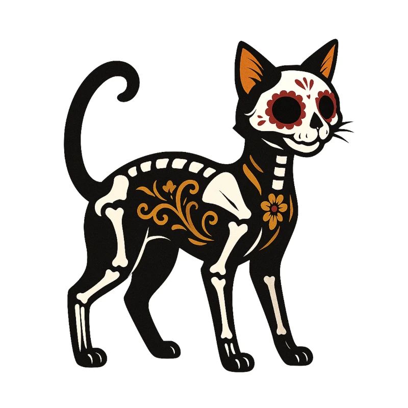 Dia de Muertos Skeletkatze
