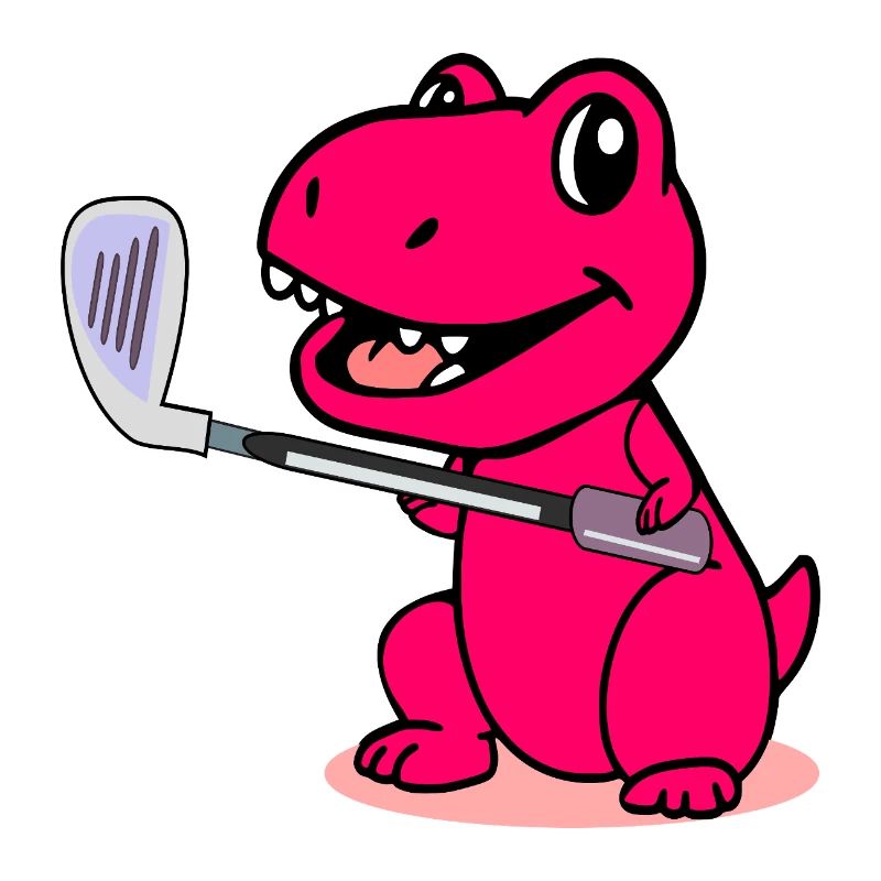 Cute Dinosaur - Kid Golf Player