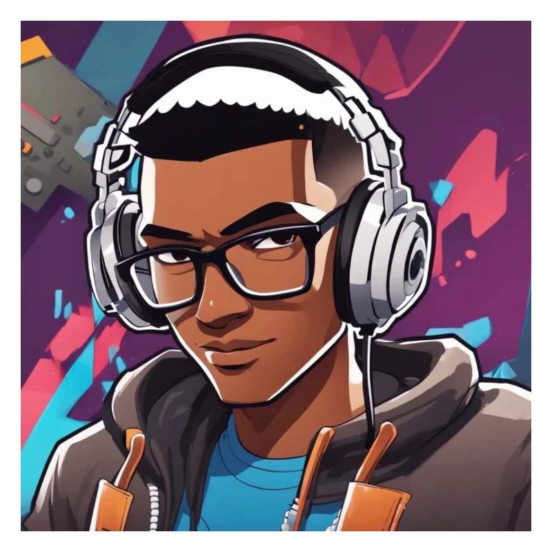 Neon Gamer Avatar mit Kopfhörern