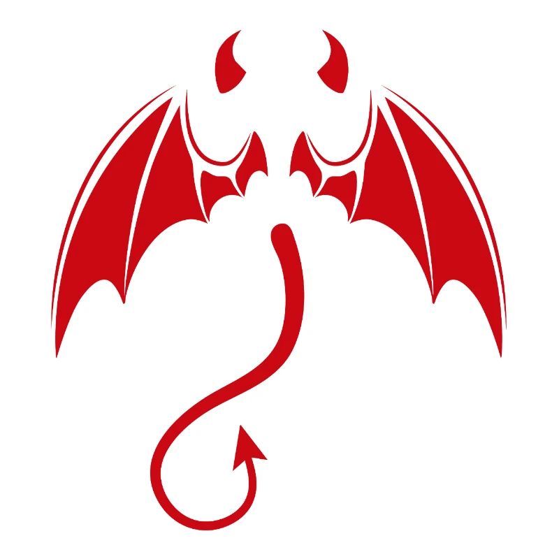 Roter Dämonendrache mit Flügeln