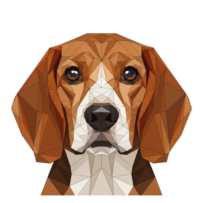 Portrait polygonal du Beagle
