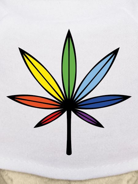 Cannabis / Marihuana / Hanf (Outline / Rainbow)