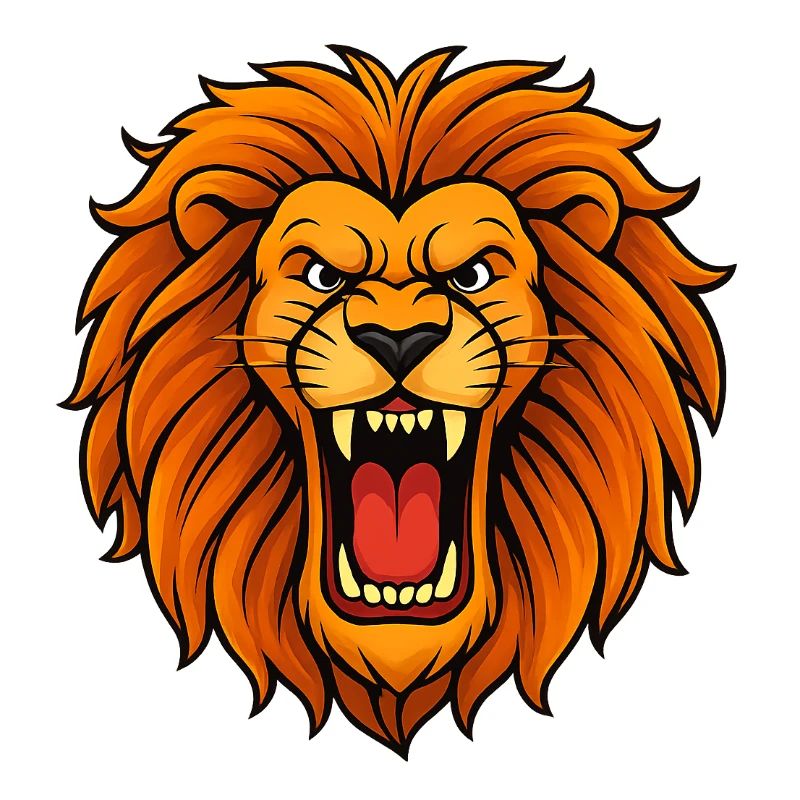 Lion's Head Roaring Design