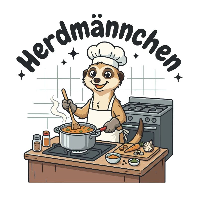 Herdmännchen Koch Erdmännchen am Herd