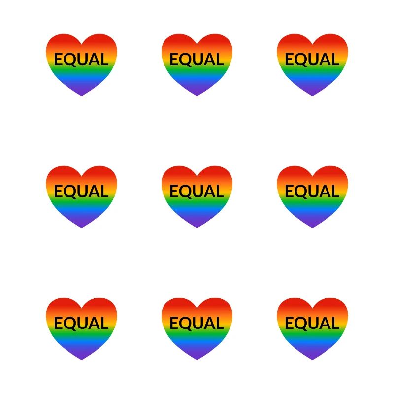 Rainbow Equal Heart  LGBT Pride