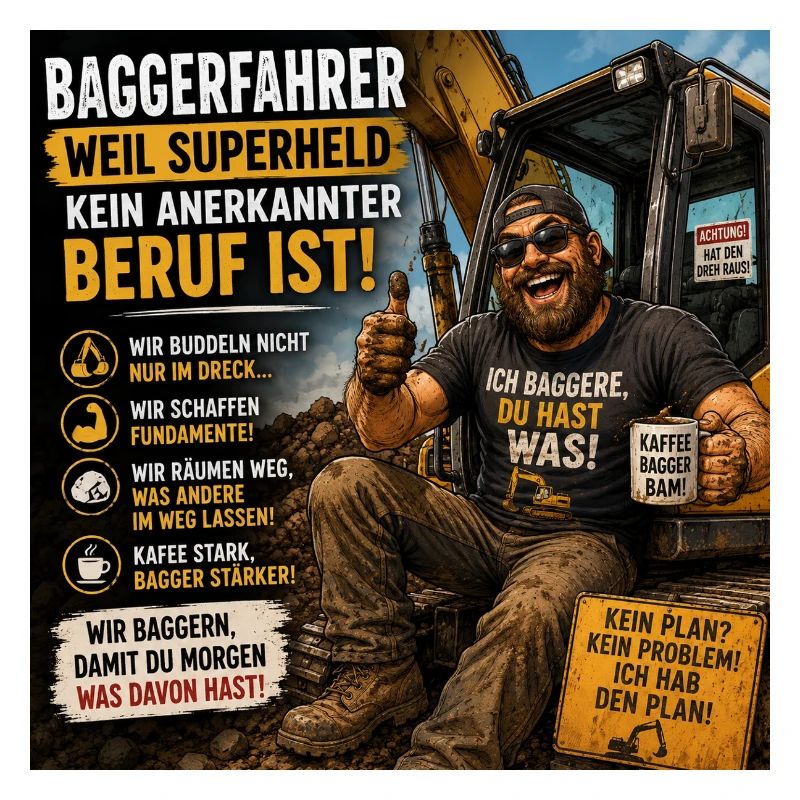 Baggerfahrer Humor Spruchshirt