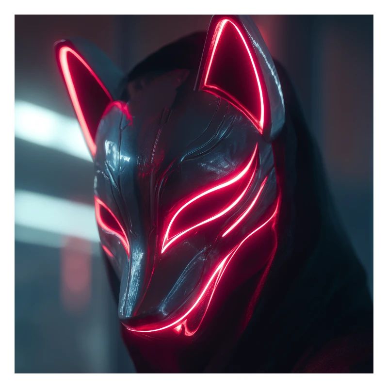 Neon Fox Mask with Glow Edges