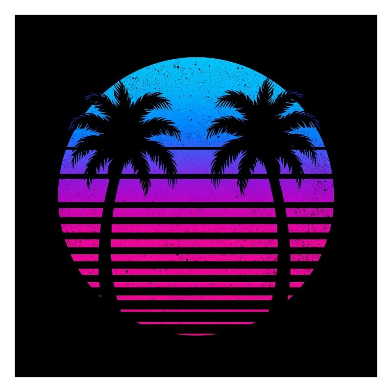 Cercle du Coucher de Soleil du Palmier Néon