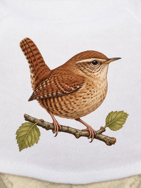 Zaunkönig auf Zweig – Gartenvogel
