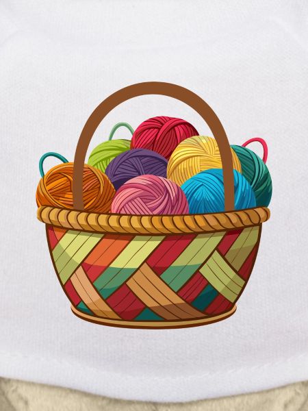 Korb mit Garnstricken Häkeln