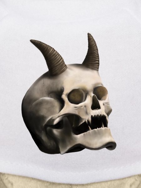 Totenkopf mit Hörnern - Teufelsschädel
