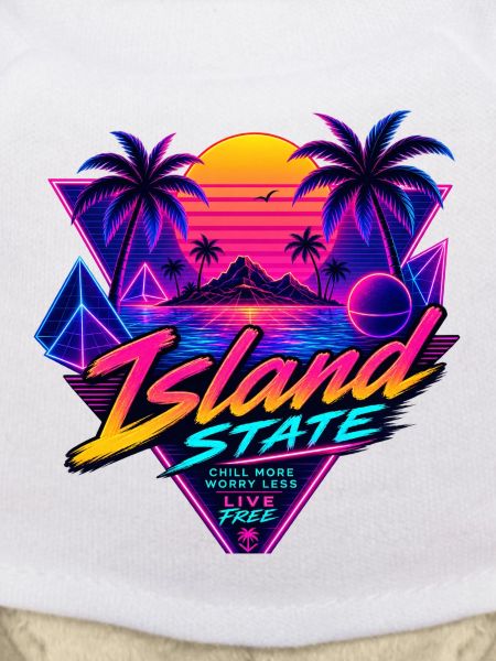Insel Neon Retro Sunset