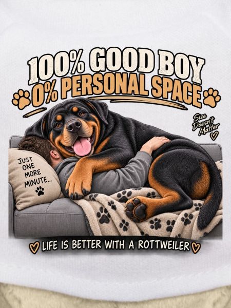 Rottweiler Cozy auf Sofa