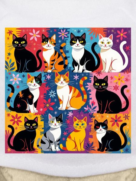 Katzenkunst "Bunt und Floral"
