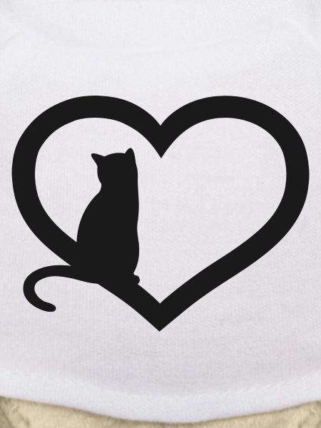 Katze Silhouette mit Herz
