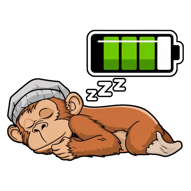 Monkey Sleeping Recharging Night Bedtime