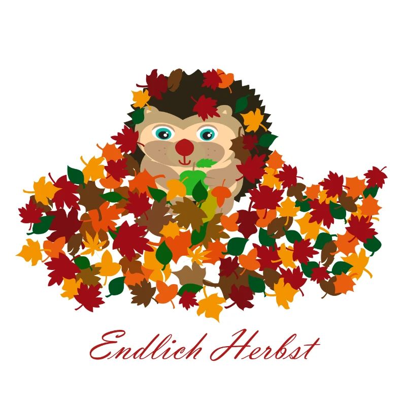 Endlich Herbst Igel Farbenfroh Drachen Geschenk