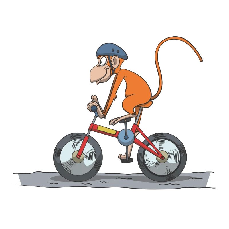 Bicycle cyclist monkey with helmet gift idea
