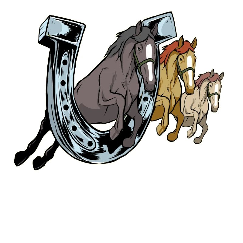 Cheval en fer à cheval, course, cadeau de chemise de cheval de course